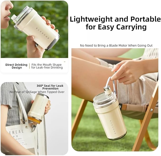 Velytycheon Shaved Ice Juice Cup Portable BlenderMultifunctional Cordless JuicerRechargeable Mini Travel CupPersonal Smoothie Blenders with Leakproof-Lid for Office Gym Camping Travel (600ML)