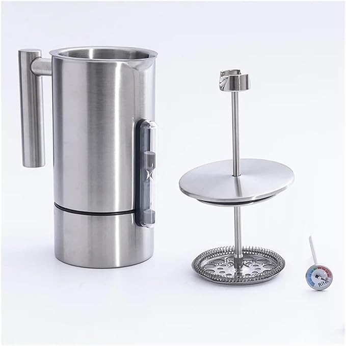 AT21-1 Piece Coffee Machine Double Wall French Press Insulated &ampTea Brewing Pot 1200Ml Maker 304Stainless Steel