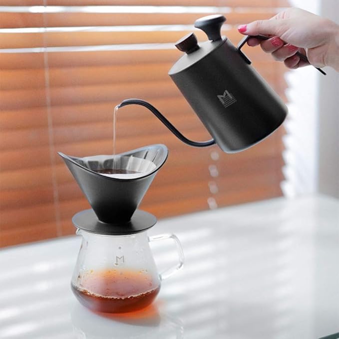 HASMI Coffee Kettle Coffee Machine Set Coffee Filter Cup Appliance With Black Ceramic Filter Cup And Manual Coffee Pot Fine Filter Cup Glass Dripping Kettle Coffee Maker Dingzhebo2022