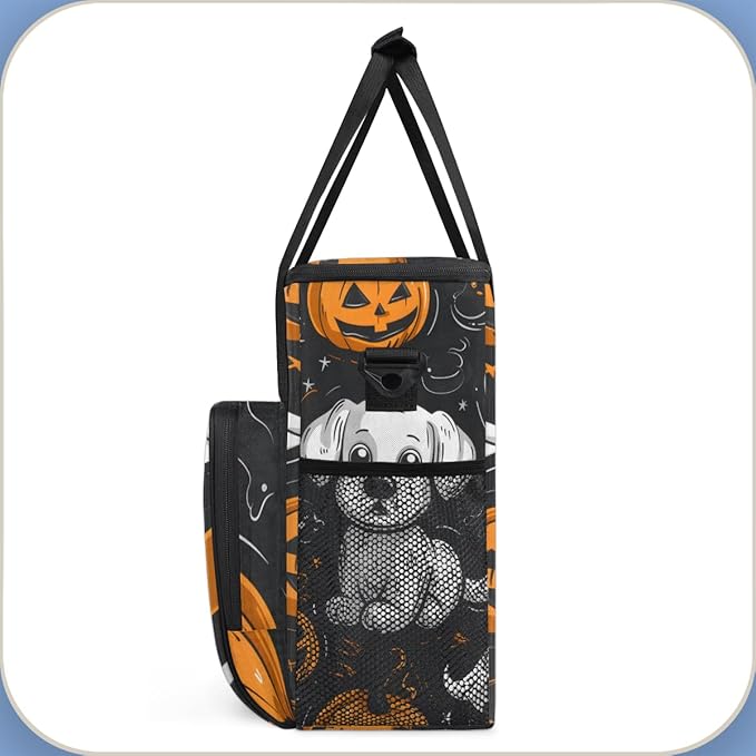 Retro Pumpkin Coffee Maker Carrying Bag Halloween Pumpkin Travel Storage Bag Compatible with K-Mini or K-Mini Plus Single Serve Coffee Brewer Carrying Case with Multiple Pockets &amp Shoulder Strap