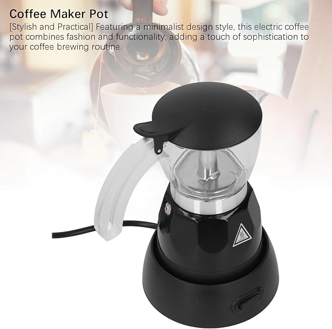Zerodis Electric Coffee Percolator Pour Over Coffee Maker Kettle Tea Pot Water Boiler for Home Kitchen Office Camping