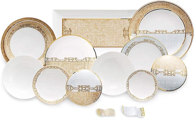 Hankook Chinaware 한국도자기 Traditional Home Set 18 pc Dinnerware Korean Fine Bone-China Dojagi Ceramic