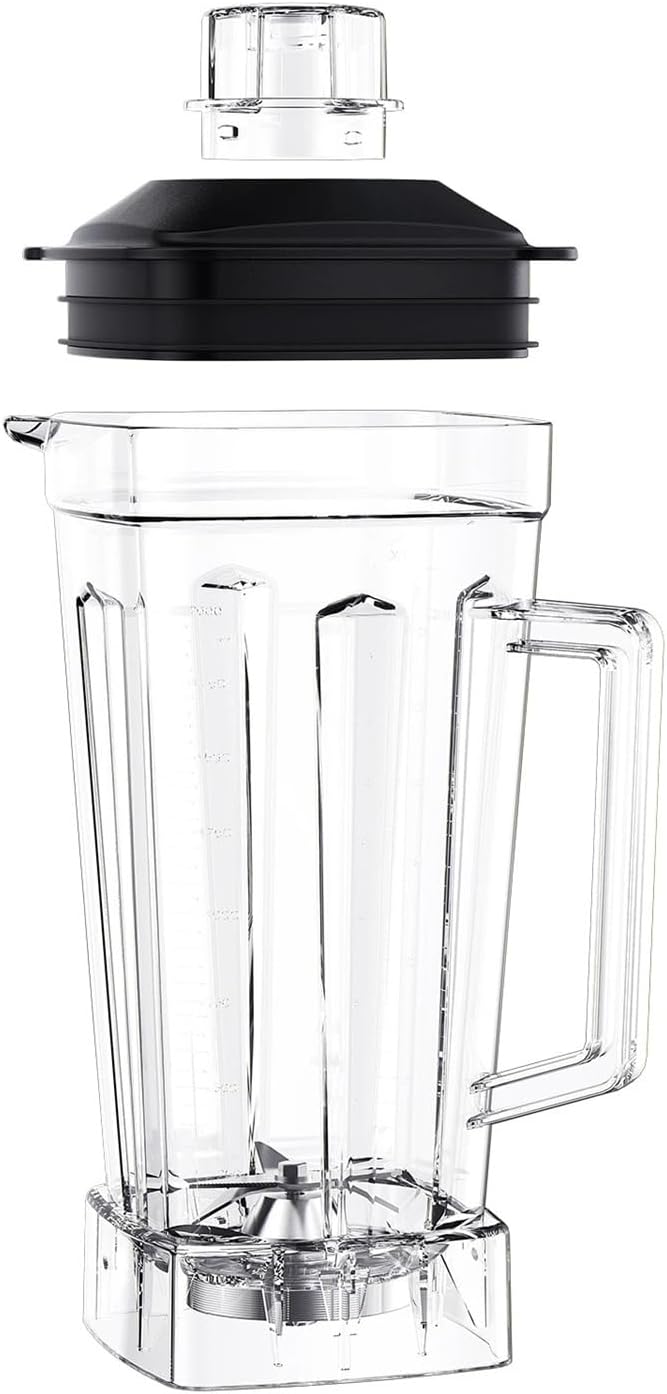 2L Square Container Jar Jug Pitcher Cup Bottom With Serrated Smoothies Blades Lid BPA FREE For Commercial Blender Spare Parts Easy Clean