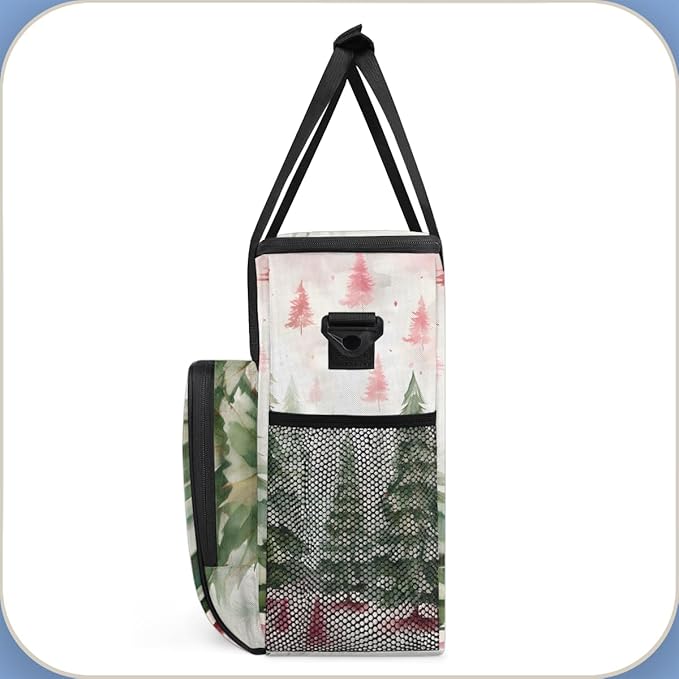 Xmas Christmas Tree Coffee Maker Carrying Bag Portable Travel Storage Tote Bag Compatible with K-Mini or K-Mini Plus Single Serve Coffee Brewer Carrying Case with Multiple Pockets &amp Shoulder Str