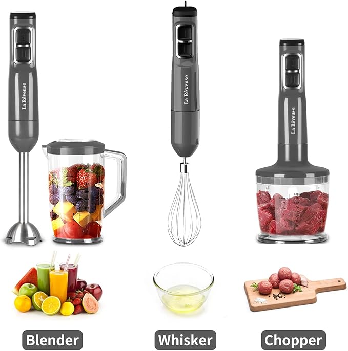 La Reveuse 3 in 1 Immersion Blender + La Reveuse 1.3-Cup Mini Chopper