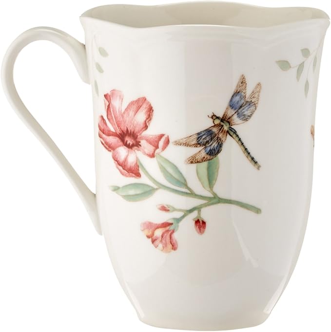 Lenox Dinnerware Set Butterfly Meadow 18-Piece Set Service For 6 White Porcelain Butterfly And Flower Designs Plates And Bowls Sets Dishwasher Safe Home &amp Kitchen (18 Pieces Assorted)