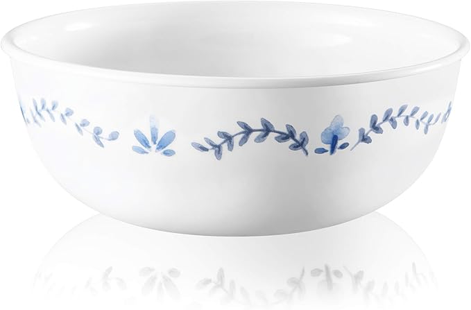 Corelle Vitrelle 18-Piece Service for 6 Dinnerware Set Triple Layer Glass and Chip Resistant Lightweight Round Plates and Bowls Set Portofino