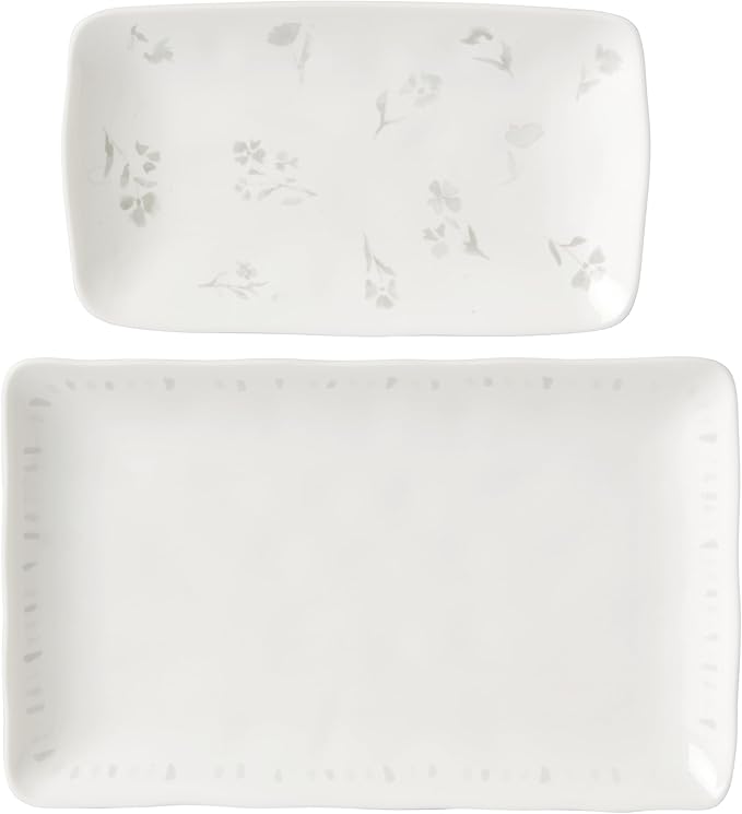 Lenox Oyster Bay 2-Piece Nesting Serving Platters 3.40 LB White