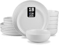 Zulay Kitchen Nova Porcelain Dinnerware Set Service For 6 - Chip &amp Scratch Resistant White Plates And Bowls Sets - Microwave &amp Dishwasher Safe - White