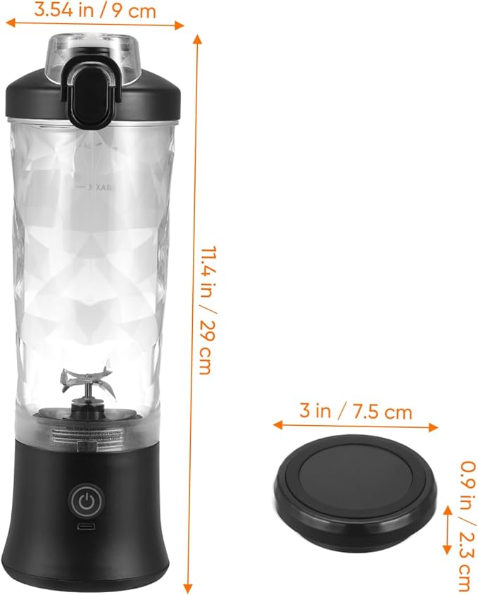 Zerodeko Portable Juicer for Fresh Juice Compact Travel Blender with Transparent Cup for Smoothies and Shakes for Gym and Office Use