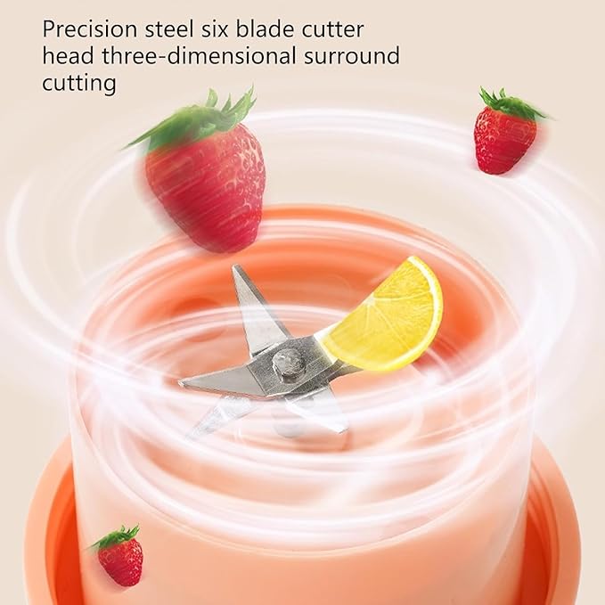 480ml Portable Blender Personal Mini Blender for Smoothies and ShakesUSB Rechargeable Mini Fruit Juicer with 6 BladesFit for Outdoor Sports Travel Home Office