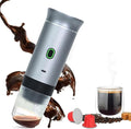 Espresso Portable 3-in-1 Capsule Coffee Maker with 7500mAh Battery 120ml Cup Capacity 50+ Extractions Fast Heating &amp Waterproof Design【silvery】