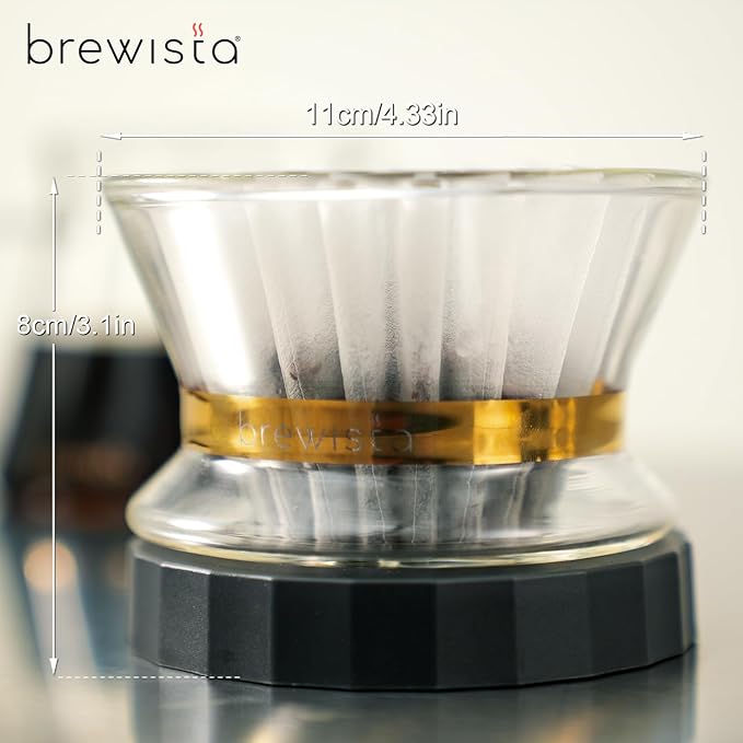 Brewista X Series Target Next Wave Duo Pour Over Coffee Dripper Insulated Double Wall Glass Easy-To-Clean Drip Coffee Maker for Home &amp Office (2-4 Cups)