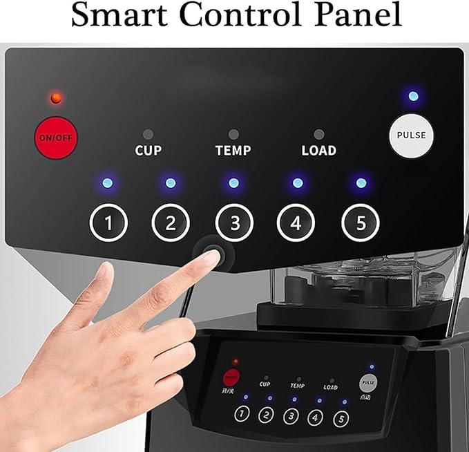 Commercial Blender for Smoothies 2L Electric Stand Mixer Ice Crusher with 17000 RPM Blades and Soundproof Enclosure 5 Presets Quiet Kitchen Machine C