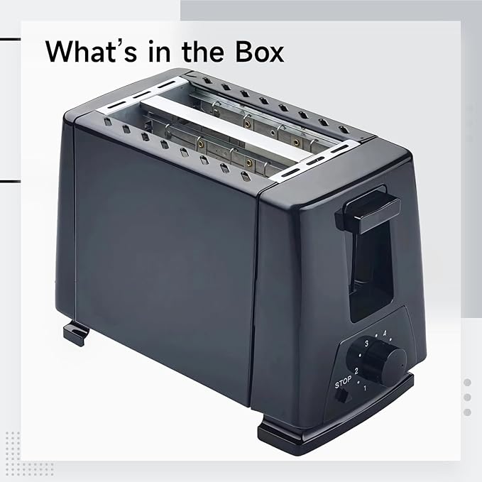 2-Slice Toaster With Wide Slots 6 Settings Auto Pop-Up And Crumb Tray Stainless Steel Compact Design