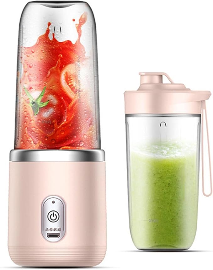 Compact Fruit Blender with Portable Water Bottle for Drinks Pink