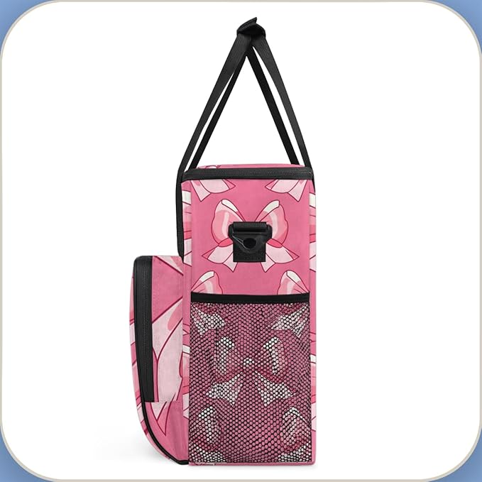 Rose Bows Coffee Maker Carrying Bag Portable Travel Storage Tote Bag Compatible with K-Mini or K-Mini Plus Single Serve Coffee Brewer Carrying Case with Multiple Pockets &amp Shoulder Strap