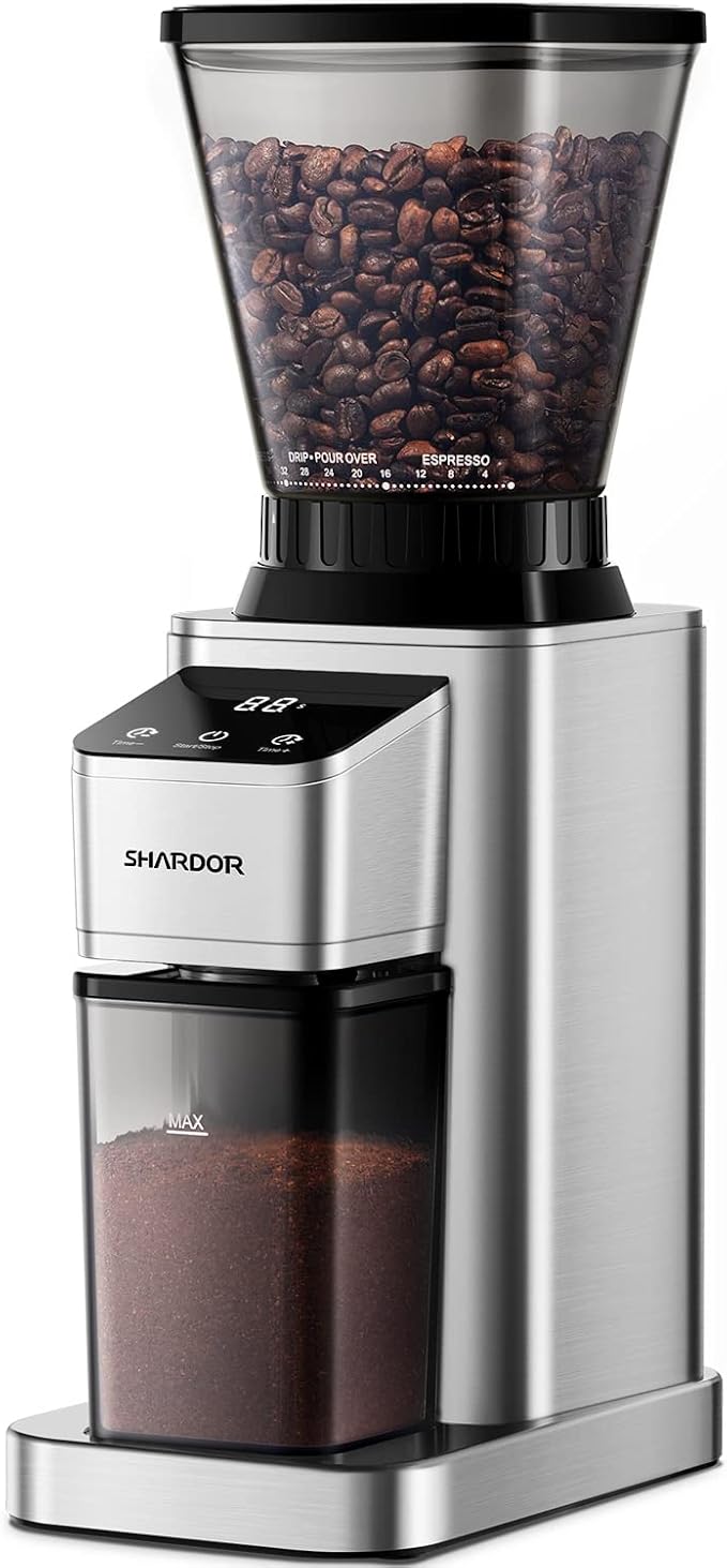 SHARDOR Professional Conical Burr Coffee Grinder 10-Cup Programmable Coffee Maker