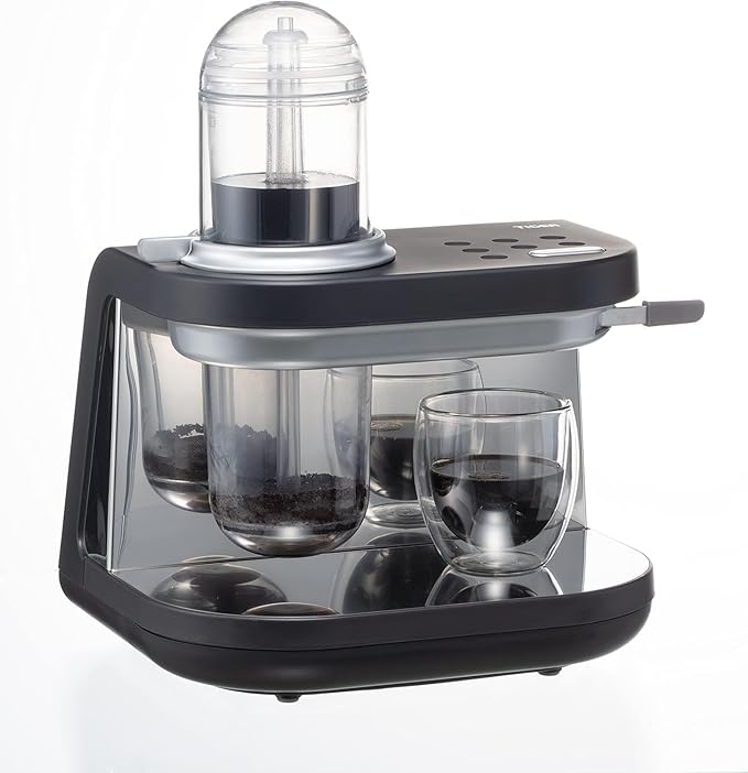 Tiger Siphonysta Brewing Coffee Maker Programmable Single-Serve Siphon Coffee Machine Premium Brewer Stainless Steel-Enhanced Design Black