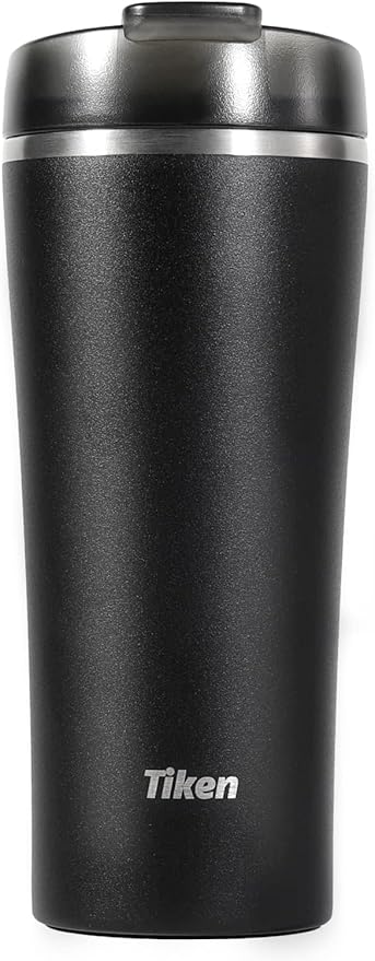 Tiken Black French Press Coffee Maker AND Black Insulated Tumbler Stainless Steel Coffee Maker