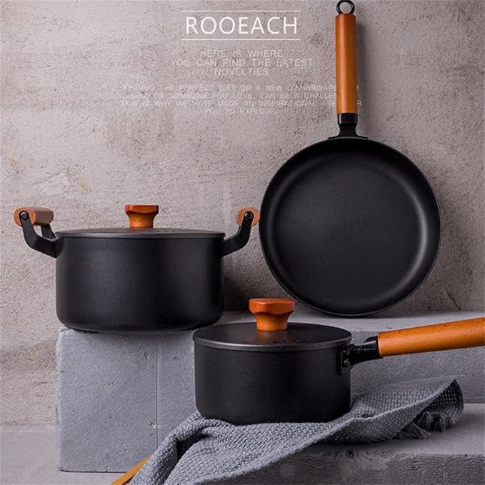 Cookware Set 7 Piece Cast Iron Pot Household Uncoated Pan Non-Stick Induction Set Suitable For Kitchenware Feature: