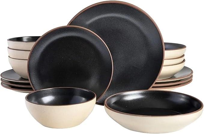 16pcs Dinner Set Plates and Dishes Classic Bowl Dinnerware Service for 4