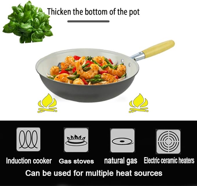 3-Piece Cookware SetGourmet Making Pan Setswith Sturdy Handle Fine Iron Ceramic Non-Stick PanSuitable for Gas Induction CookerEasy to Clean Pot Set