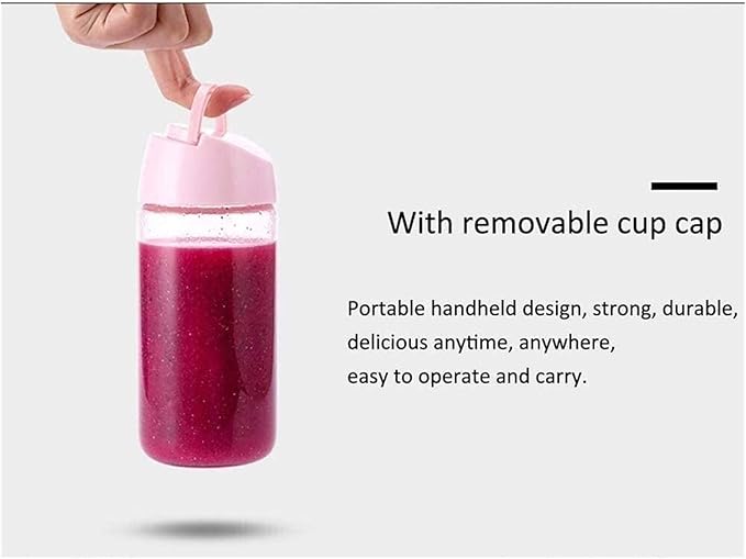 Portable Personal Size Blender Shakes and Smoothies Mini Jucier Cup USB Rechargeabl Pink (Color : A)