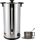 Large Commercial Coffee Urn Percolate Coffee Maker with Temperature Control and DisplayPremium Stainless Steel Hot Water Dispenser for Commercial and Party1400W (25L) Silver Black