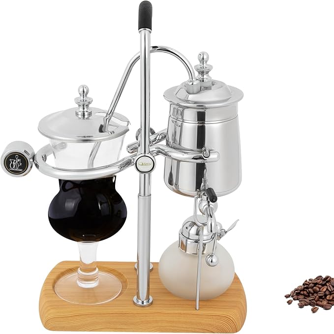 Siphon Coffee Maker Extraction Tools for Hand-Brewed Coffee with Faucet 180° Rotating Antique Brew Rapid Brewer for Commercial Domestic Extract Coffee Brew Tea Silver