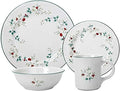 Pfaltzgraff 5072007 Winterberry Holiday 16 Piece Dinnerware Set Service for 4 White