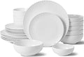 HOMBENE Dinnerware Set 24 Piece Plates and Bowls Porcelain Dinner Set for 6 Modern Dish Sofia Collection