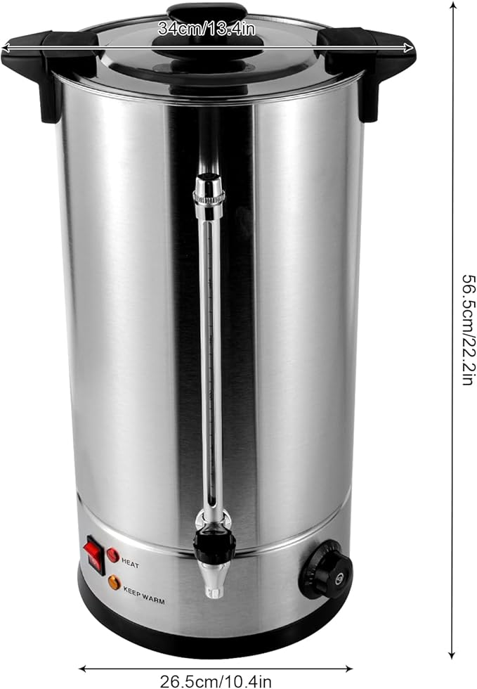 25 L Percolate Coffee Urn110V 1.4KW Commercial Grade Stainless Steel Coffee Maker Hot Water UrnHot Coffee Dispenser for HomeOfficeWedding PartyBuffet Catering