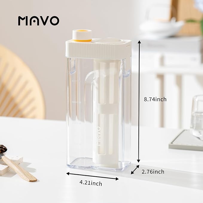MAVO Cold Brew Coffee Maker 27oz Iced Coffee Maker and Tea Brewer Fine Mesh Filter Leak-Proof Seal Removable Design for Easy Cleaning Durable Tritan Material Space Saving - Home and Camping