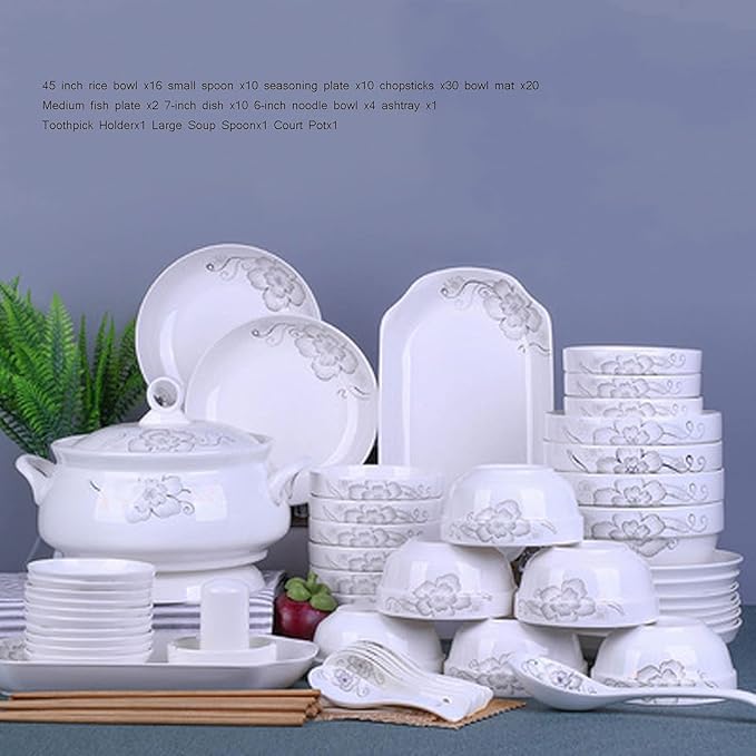 Dinnerware Sets Dish SetCeramic Tableware SetEuropean Style 108-piece Personalized Kitchen Plate and Bowl Set