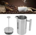 304 Stainless Steel French Press Coffee Maker Double Wall Teapot Hand Brewed Coffee Press with Filter Screen for Camping Outdoor Travel (1000ml)