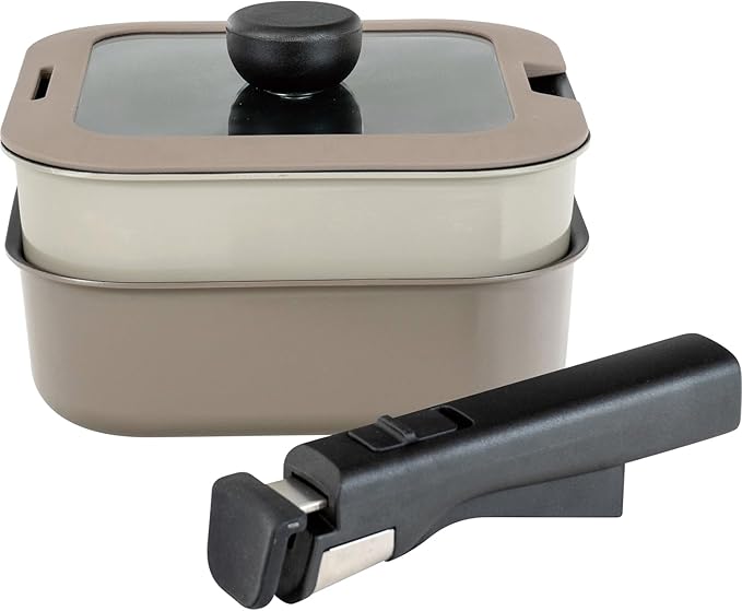 Wahei Freiz RB-3105 Square Frying Pan Set 7.1 inches (18 cm) 4-Piece Set PFOA Free IH Gas Rectmate