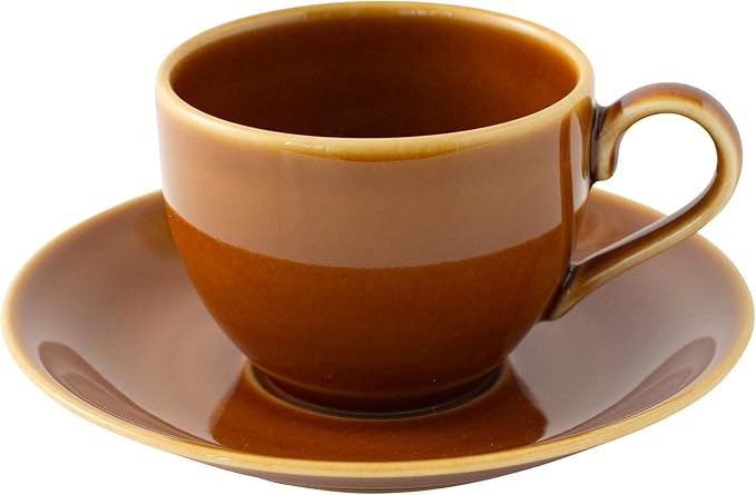 Yamaka Shoten Mino Ware NB703-106 Tone Dining Dining Cafe Style Western Dinnerware Set Living Alone 6-piece Set Dishwasher Safe Microwave Safe Wrap Compatible Made in Japan Candy Glaze Brown