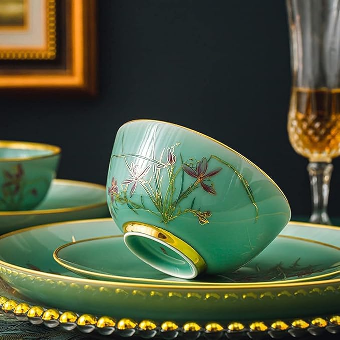 Dinnerware Sets - Luxury Gift Dishes Service Set 45PCS Ceramic Dinnerware Set Bone China Tableware Dishes Plates Ceramic Combination Dinner Service Set Porcelaine Service for 10