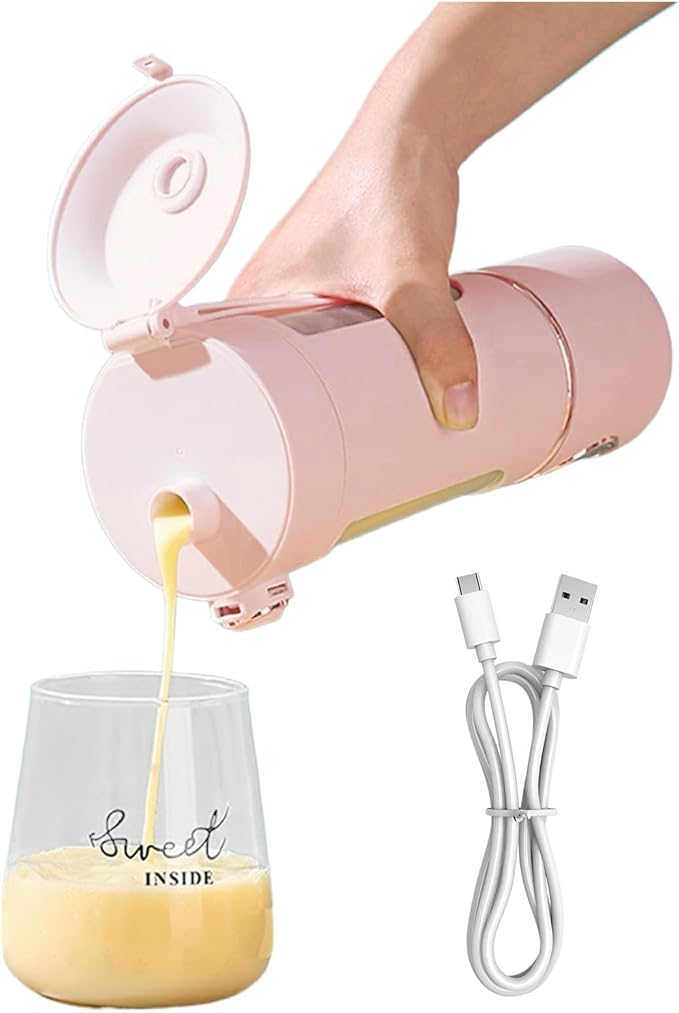 Maker - 700ml Cordless USB Rechargeable Fruit Mixer | Personal Juicer for Shakes for Women Men Teens Adults Kitchen Gym Travel Dormitory Apartment Hotel School Portable Travel