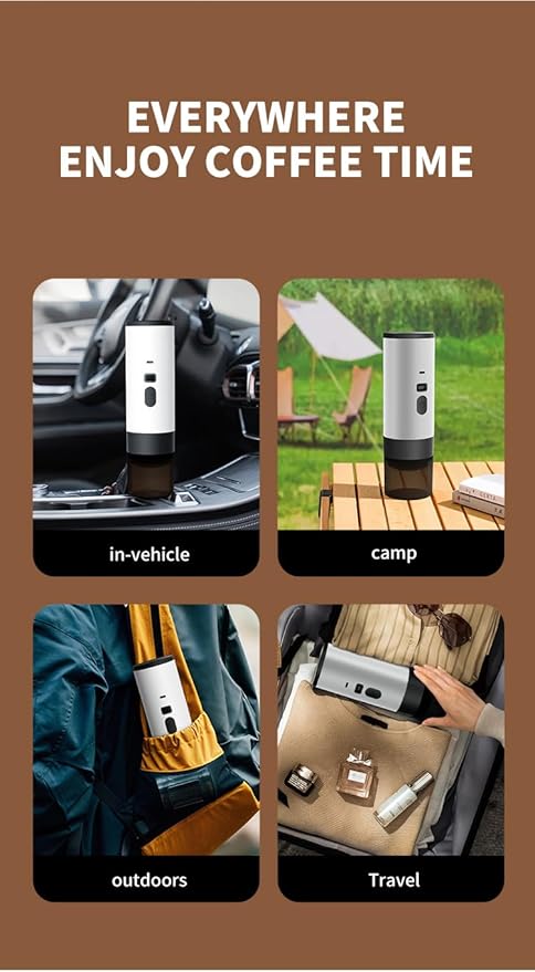 Portable Electric Espresso Coffee Maker Rechargeable Capsule Machine 90ML Tank 120ML Cup 5 Colors (Dark Night Purple High-end Edition with Stand Velvet Bag)