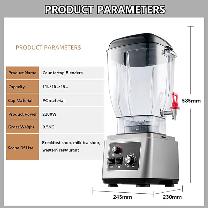 Blenders 45000rpm Food Blender And Grinder Electric Juicer Cooking Machine For Shakes And Smoothies 11l/15l/19l(With Juicer) - Timer &amp 7 Speed Control19L