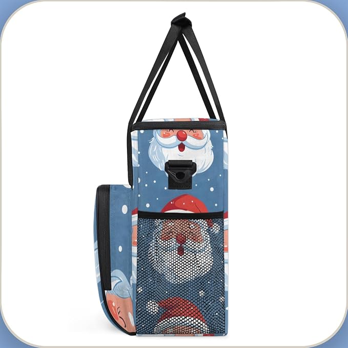 Abstract Santa Claus Coffee Maker Carrying Bag Bright Santa Claus Travel Storage Bag Compatible with K-Mini or K-Mini Plus Single Serve Coffee Brewer Carrying Case with Pockets &amp Shoulder Strap