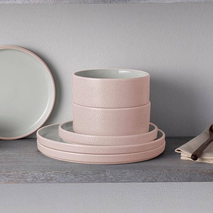 Noritake ColorTex Stone Blush 12-Piece Dinnerware Set Service for 4