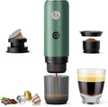 Portable Electric Espresso Machine Travel Coffee Maker for Camping Car Coffee Maker Self-Heating with USB-C 20 Bar Coffee Maker With Ground Coffee &amp NS Capsule for RV Hiking Office(Green)