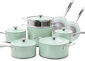 Nuwave Lux 13-Piece Premium Cookware Collection Healthy G10 Duralon Blue Ceramic Nonstick Ultra Durable PFAS-Free Lightweight &amp Works on All Cooktops