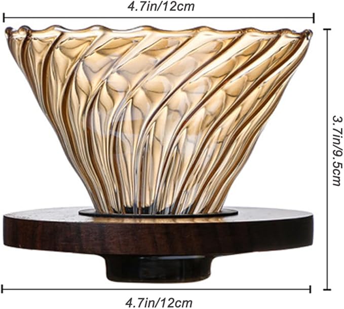 Pour Over Coffee Maker with 100 Coffee Filters 4-Cup Drip Coffee Maker Coffee Dripper Brewer High Heat Resistant Carafe also for Camping Hiking