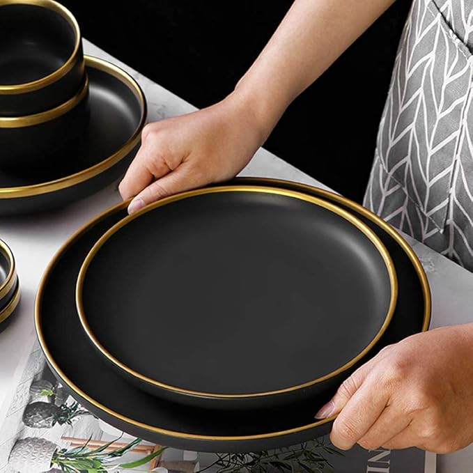 Dinnerware Sets for 2/4/6 - Dinner Plates/Sets - Plate Set - Nordic Style Dishes Set - Plates and Bowls for Home Kitchen and Dinning
