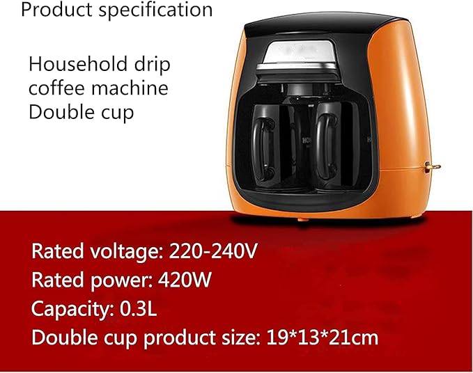 Mini Double Cup Kitchen Automatic American Coffee Machine With Dry-Burn Prevention And Anti-Drip Function 300ml Coffee Maker For Instant Coffee 20240311