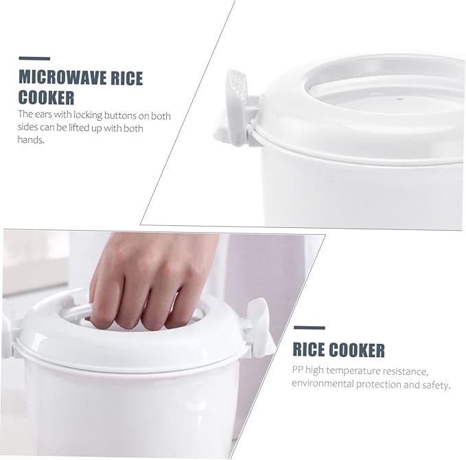 ABOOFAN 2pcs Microwave Rice Cooker Multi-purpose Food Container for Portable and Convenient Rice of Food-grade for Safe Use for Prep